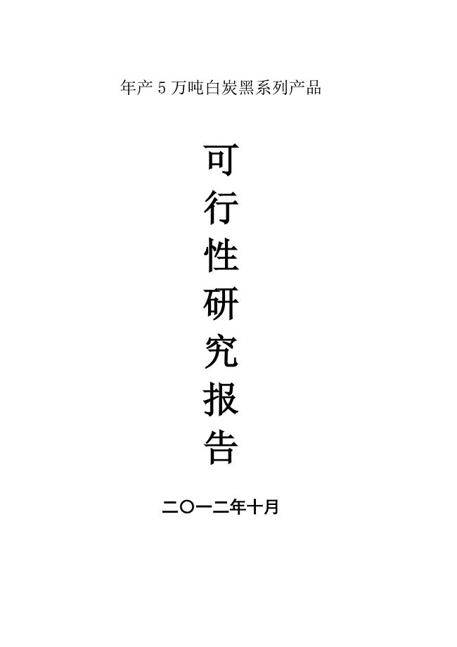 年产5万吨白炭黑系列产品项目可行性研究分析报告.doc