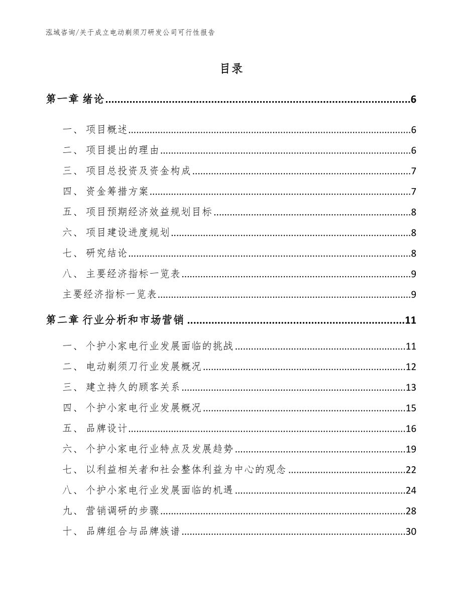 关于成立电动剃须刀研发公司可行性报告范文模板_第2页