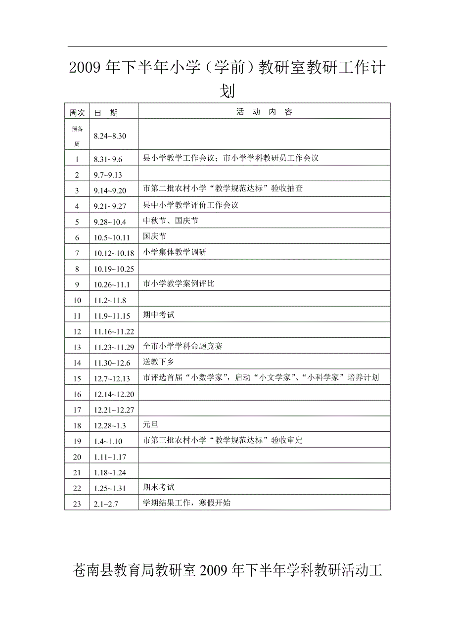 2009年下半年小学学前教研室教研工作计划_第2页