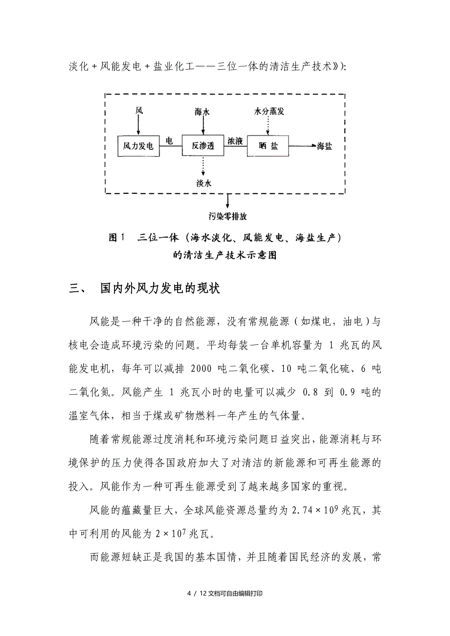 浅谈绿海公司未来展业务风力电海水淡化浓缩卤水制盐_第4页