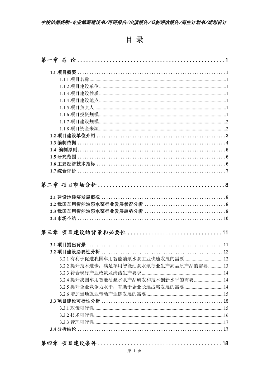 车用智能油泵水泵生产项目可行性研究报告_第2页