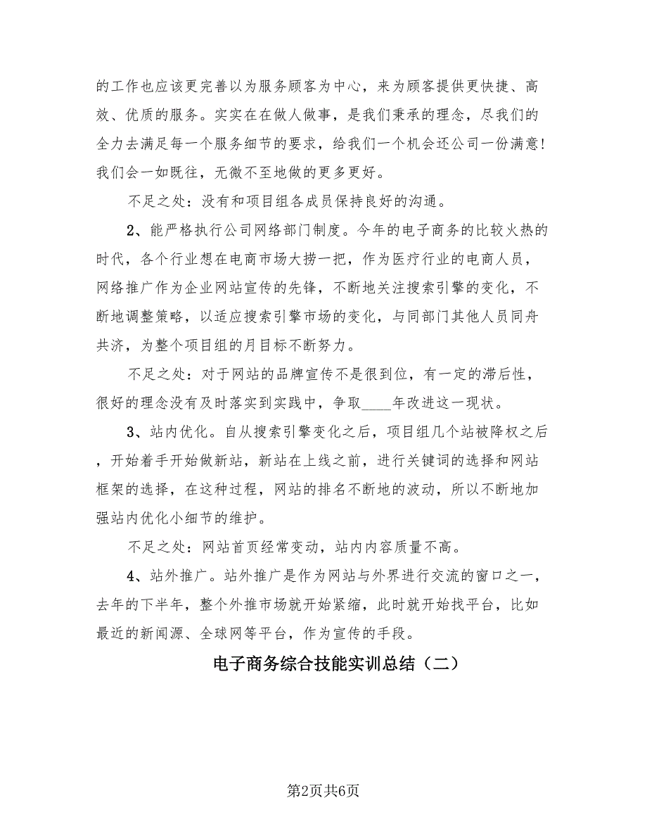 电子商务综合技能实训总结（2篇）.doc_第2页