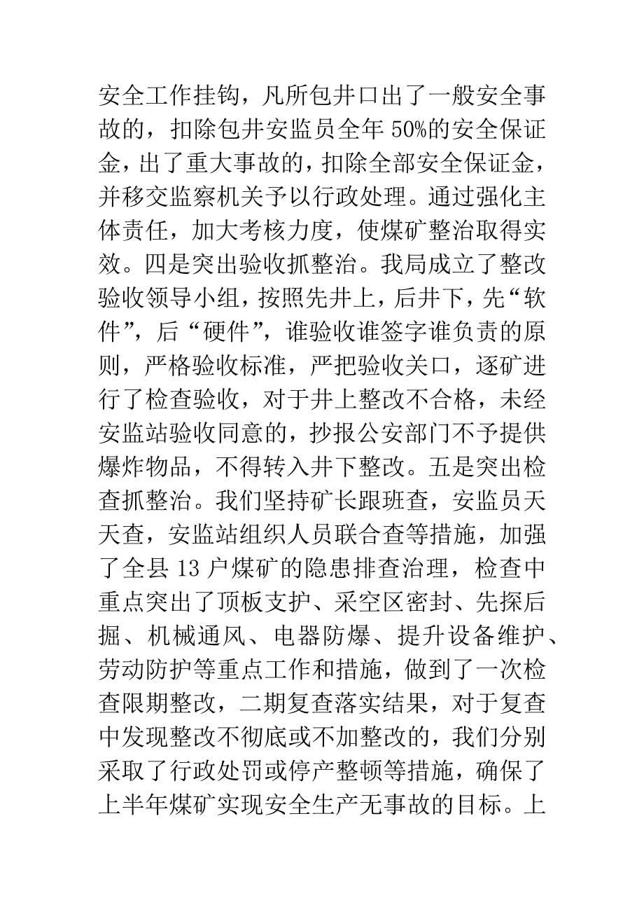 安监局上半年工作总结及下半年思路.docx_第5页