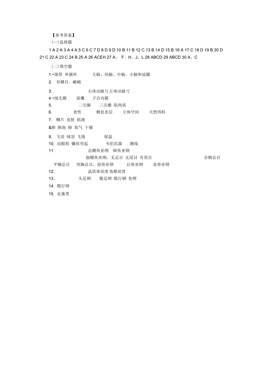 竞赛训练题脊椎动物_第4页