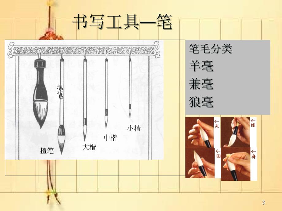 1毛笔字教学书法基础讲稿课堂PPT_第3页