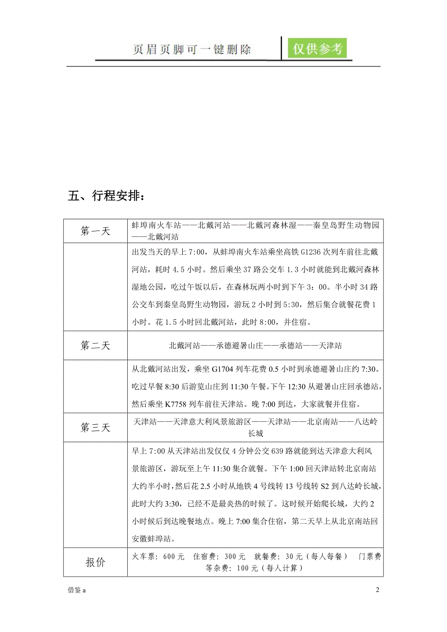 旅游线路设计方案稻谷书屋_第2页