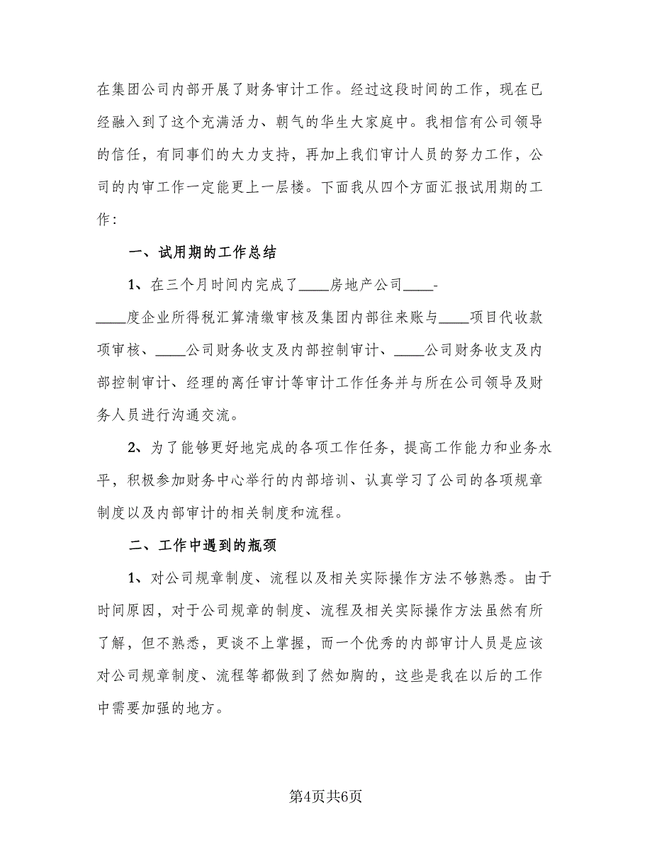 2023年审计个人工作总结格式范文（二篇）_第4页