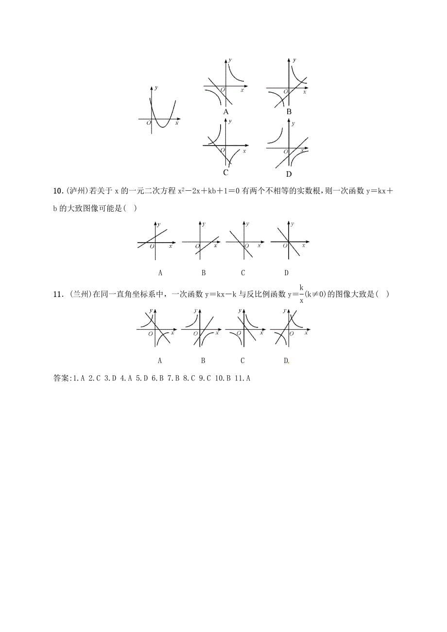 【最新版】河北省邢台市中考数学二轮模块复习题型二判断函数图像练习_第5页
