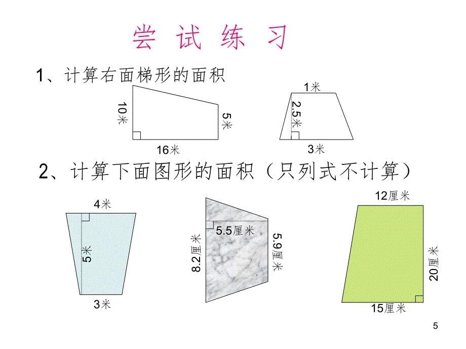 梯形的面积练习题文档资料_第5页