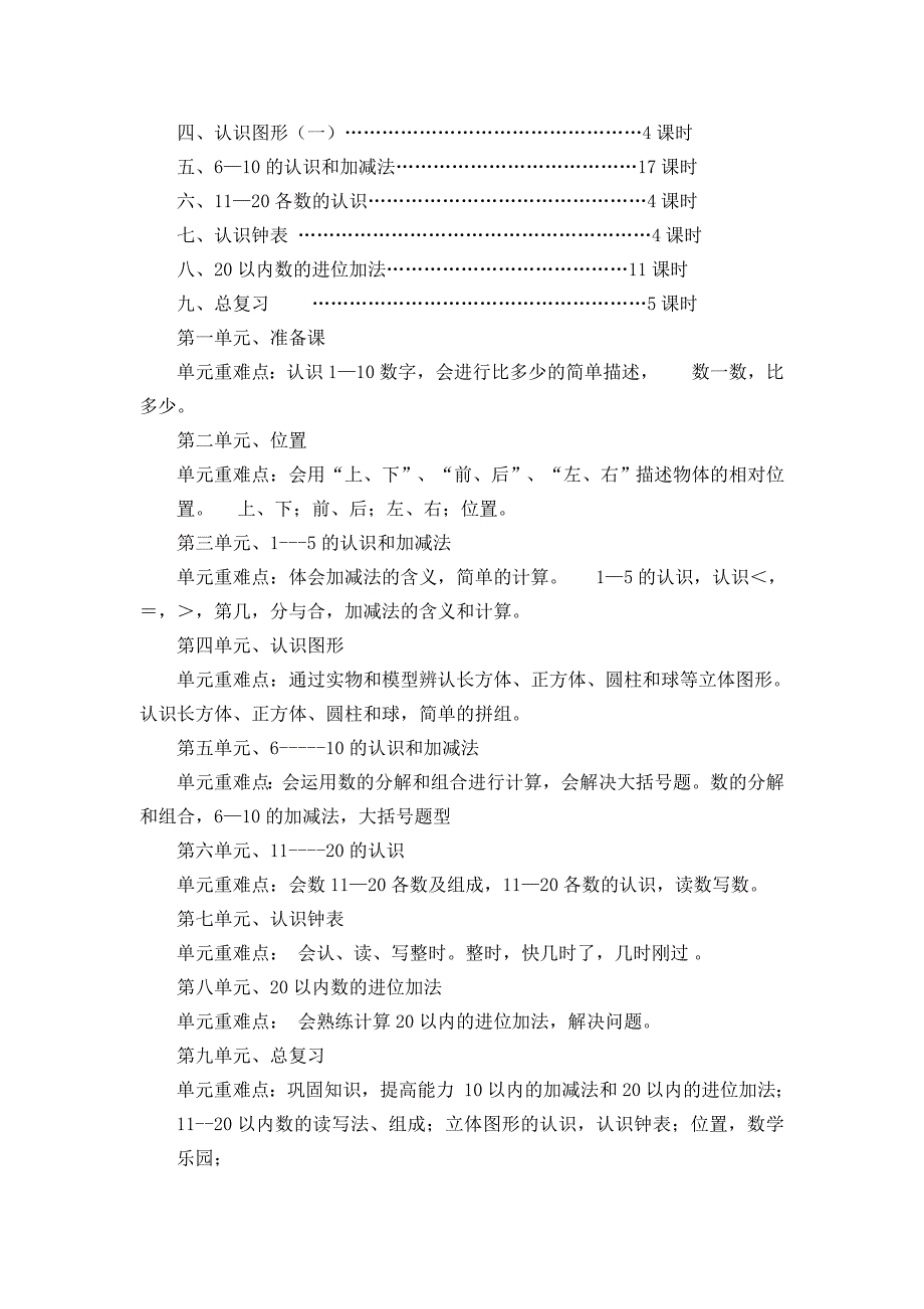 一年级上册小学数学课程纲要.doc_第2页