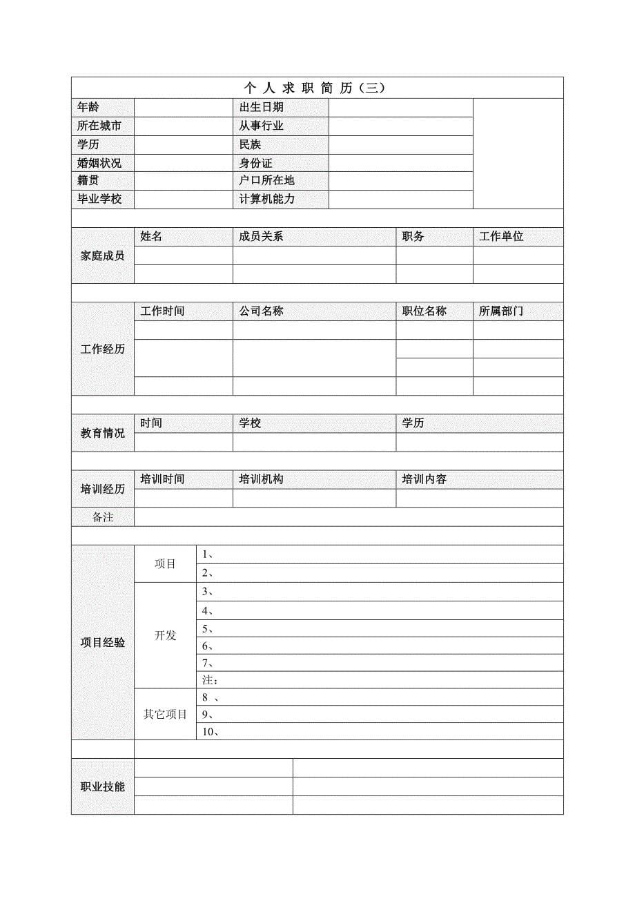 求职简历模板精选精品_第5页