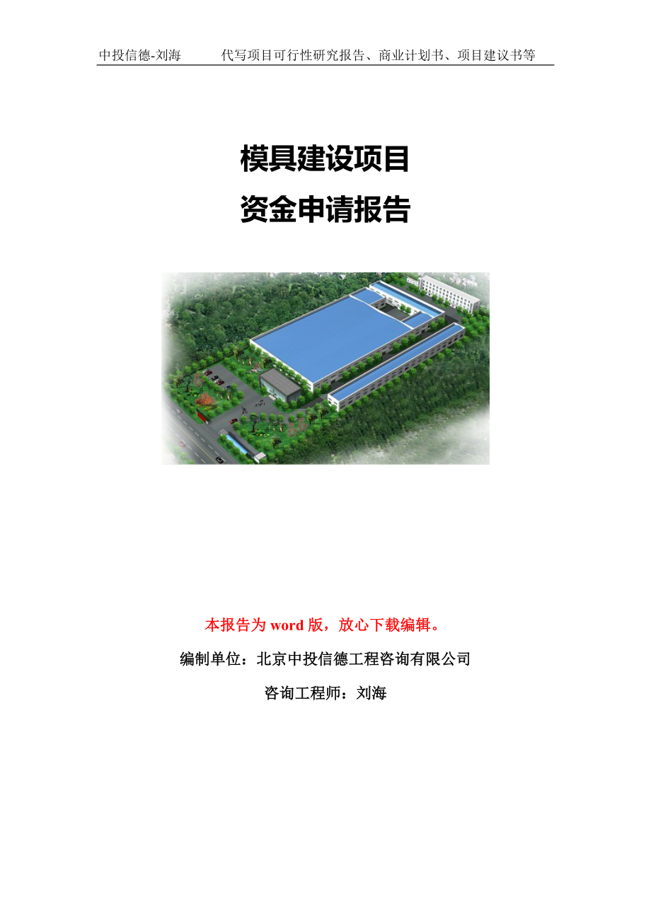 模具建设项目资金申请报告模板定制_第1页