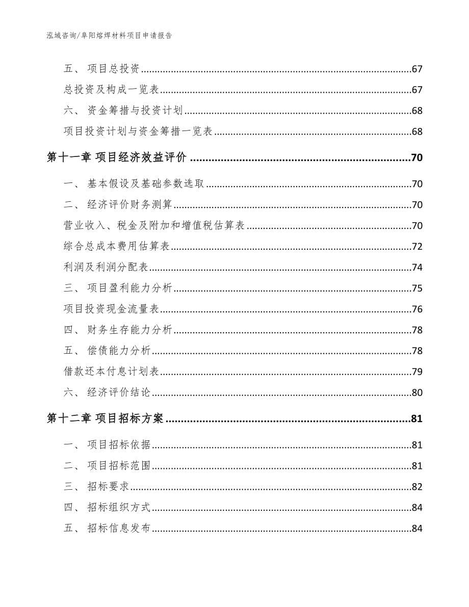 阜阳熔焊材料项目申请报告（范文）_第5页