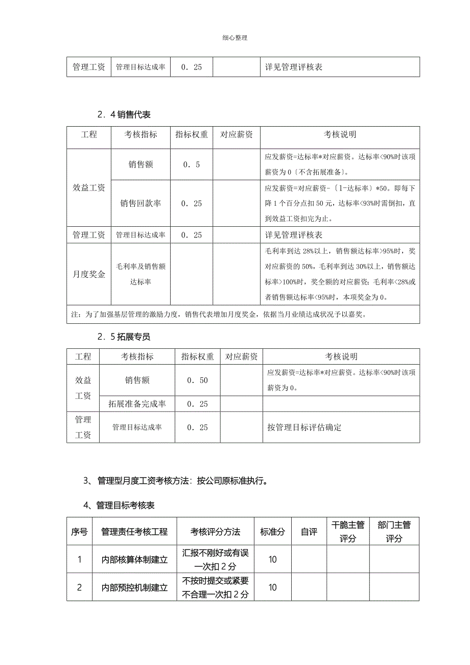 营销中心绩效考核方案_第4页