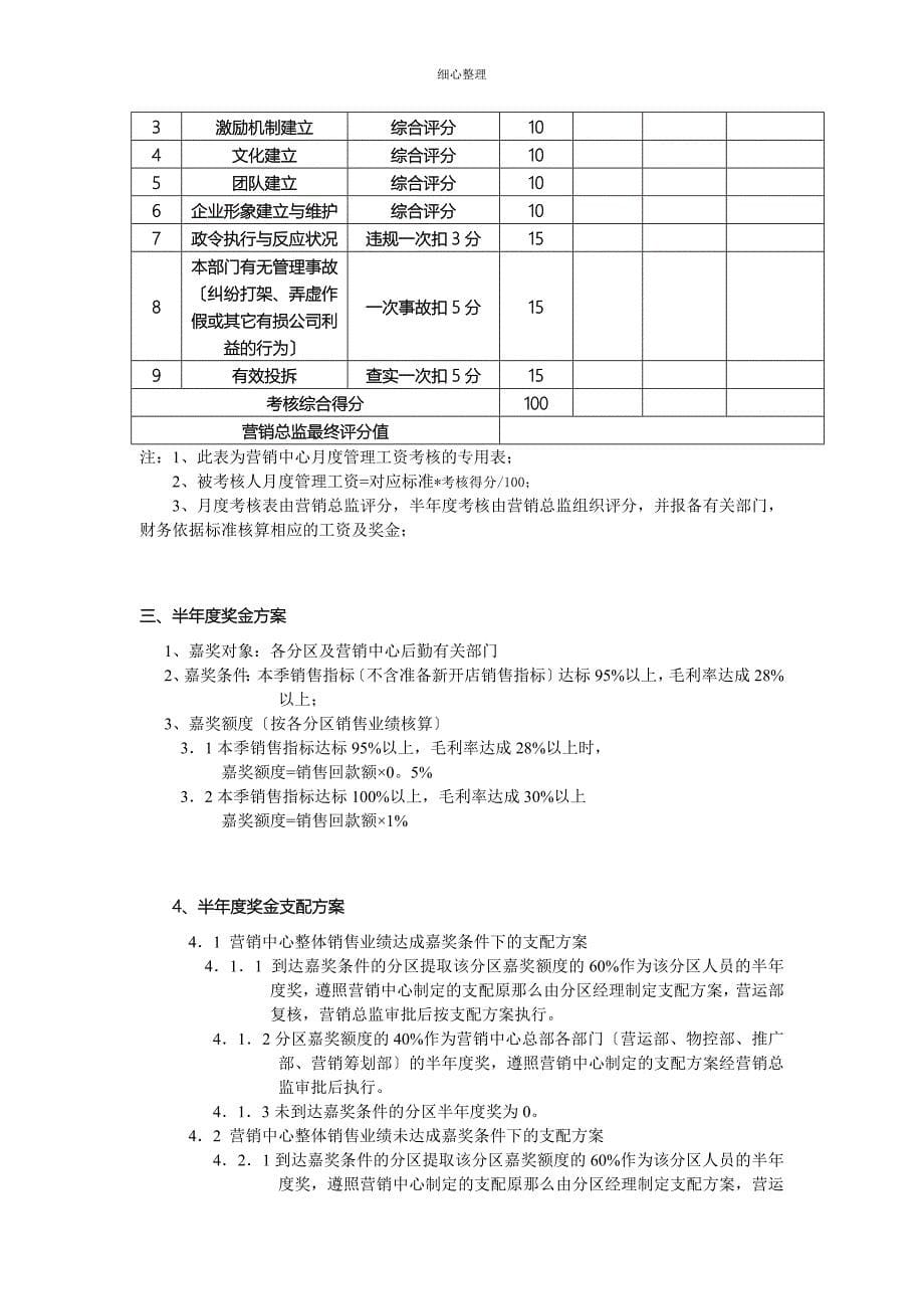 营销中心绩效考核方案_第5页