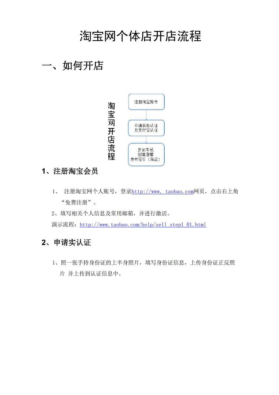 淘宝网及天猫开店流程_第1页