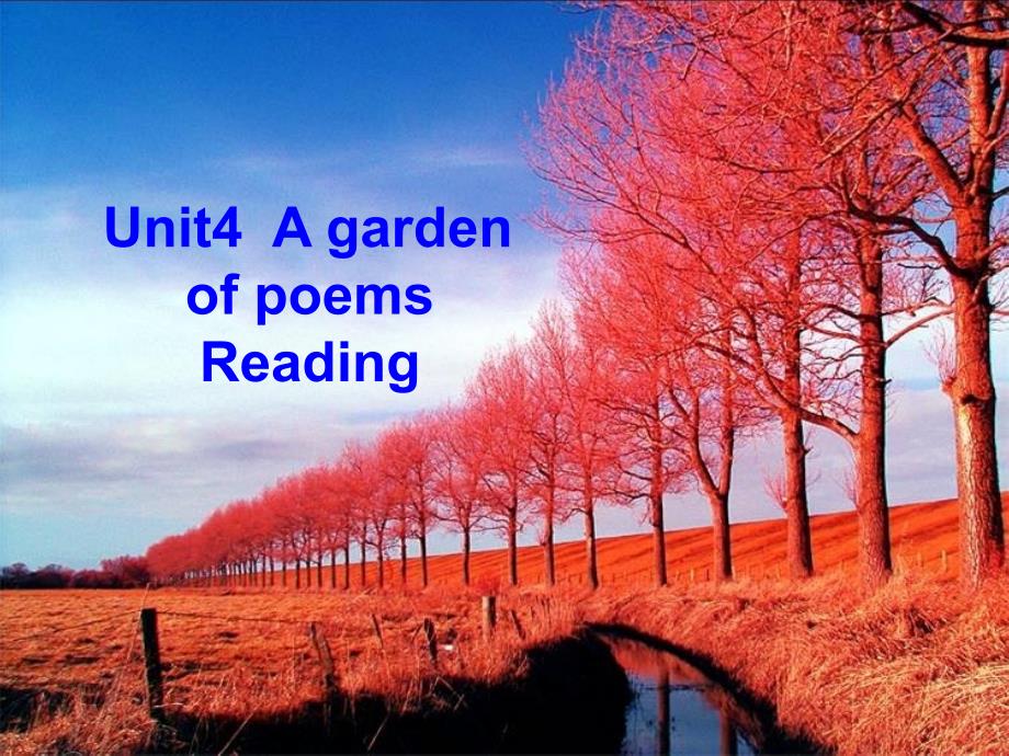 高中英语Unit4A garden of poemsReading 郑永平课件_第1页