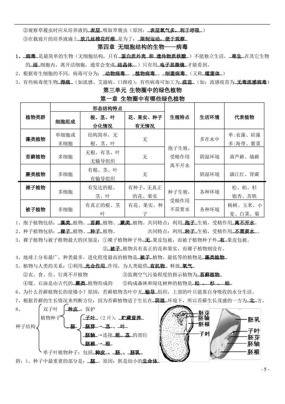 七年级生物上册期中复习知识点整理_第5页