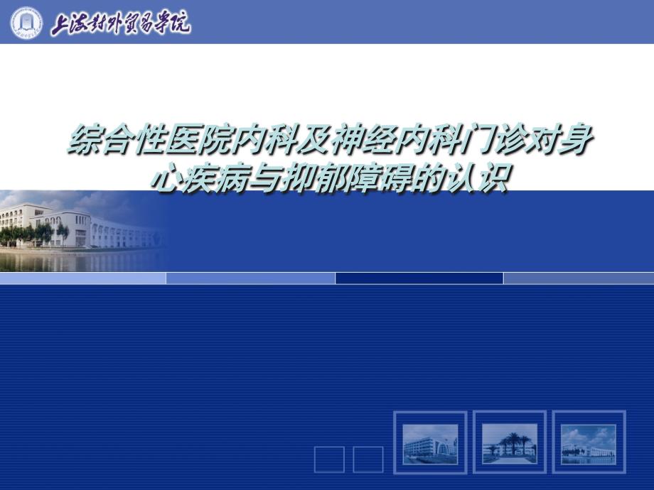 综合性医院内科及神经内科门诊对身心疾病与抑郁障碍的认识.ppt_第1页