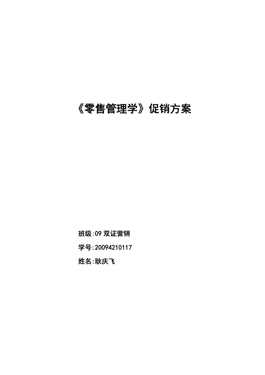 耿庆飞百威啤酒促销方案_第1页