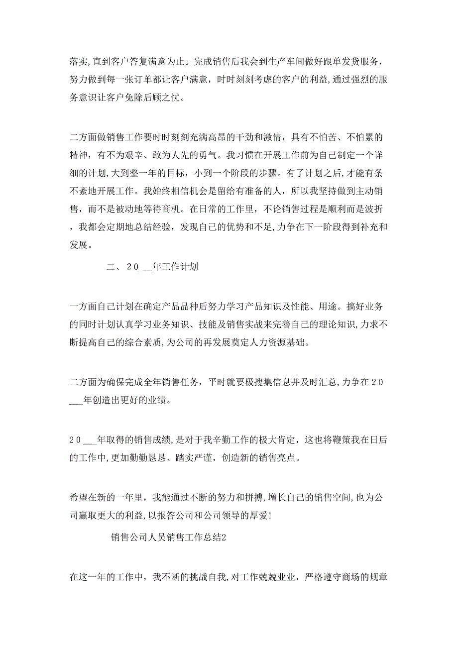 销售公司人员销售工作总结_第2页