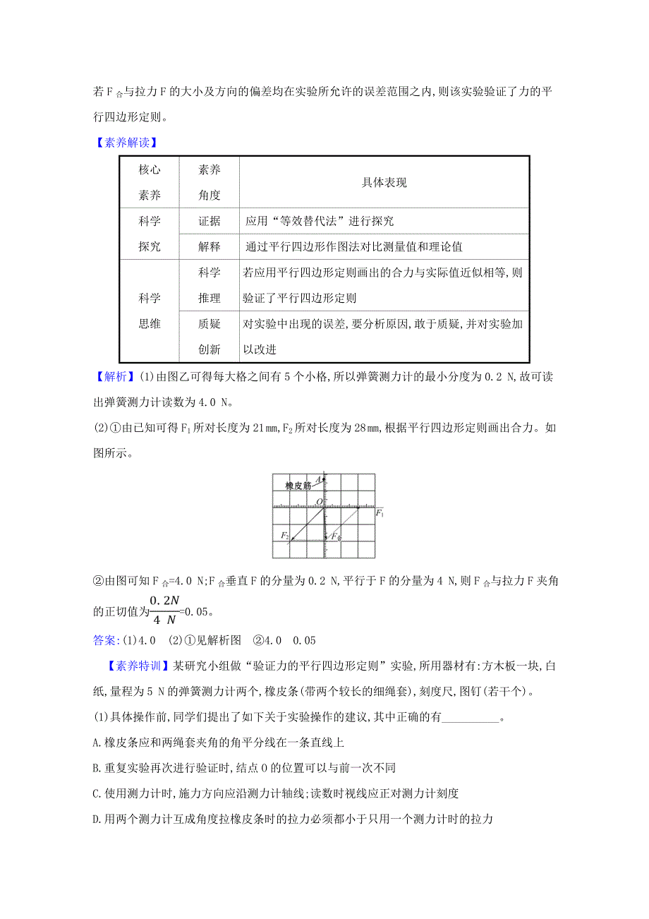 2021版高考物理一轮复习第二章相互作用阶段素养提升课练习含解析_第4页