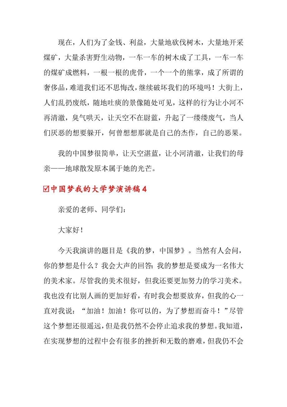 2022年中国梦我的大学梦演讲稿8篇_第5页