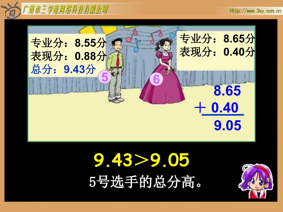 四年级下册歌手大赛小数的认识和加减法北师大版_第3页