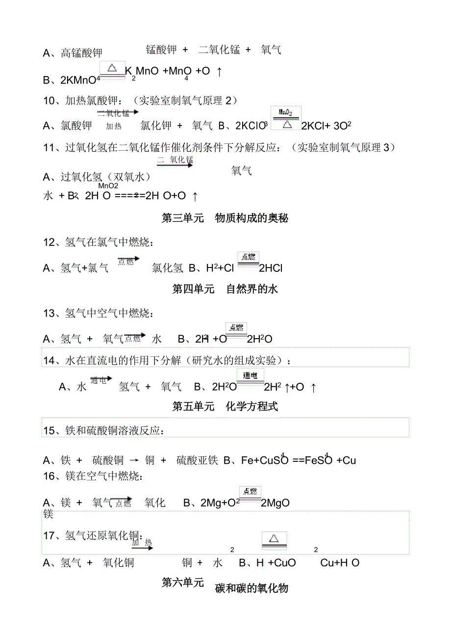 九年级化学方程式汇总_第2页