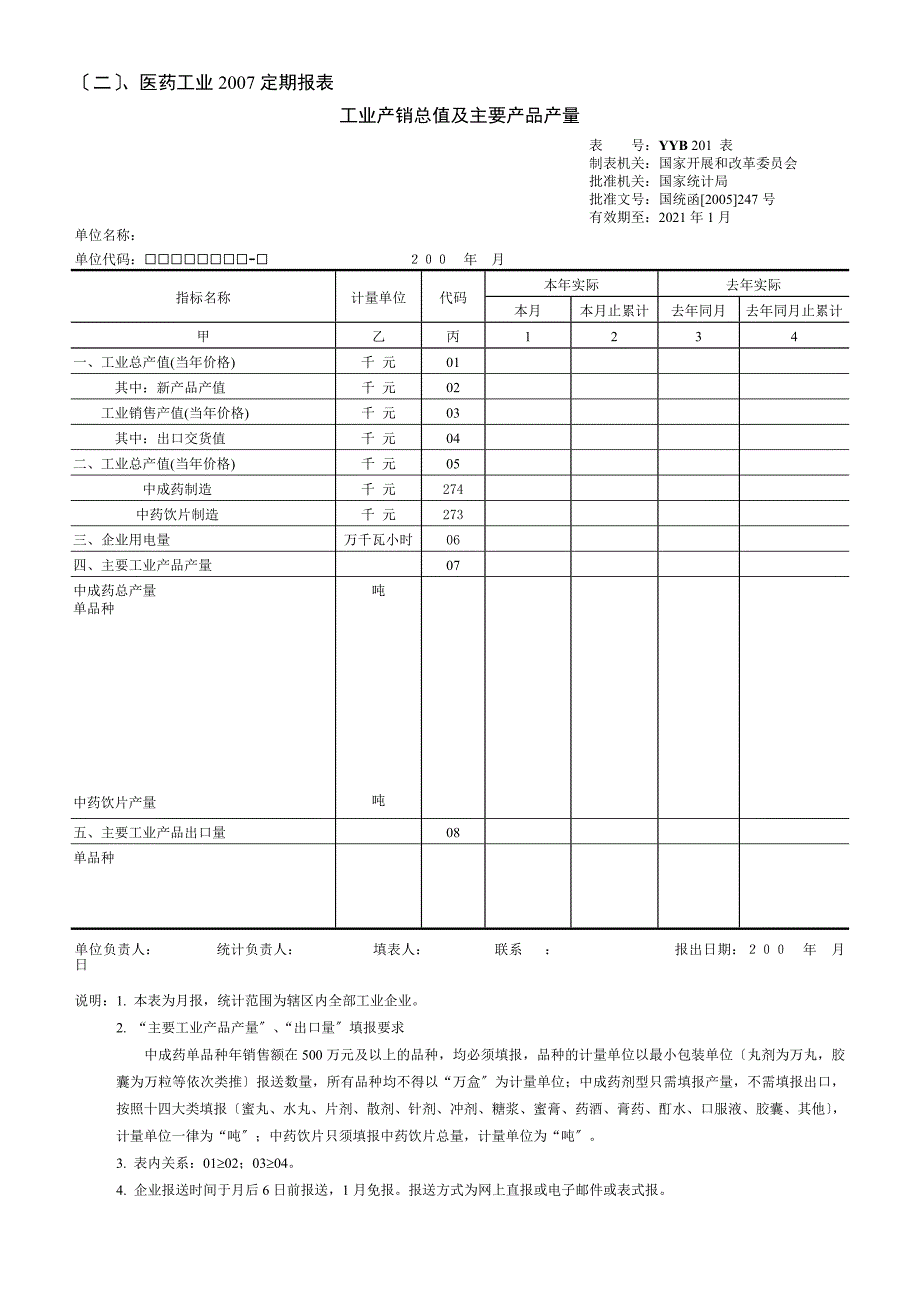 中药行业2006年医药统计年报和2007年医药定期统计报表制度 - 2_第3页