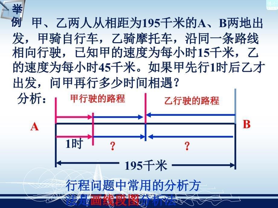 3.4一元一次方程模型的应用四行程问题1_第5页