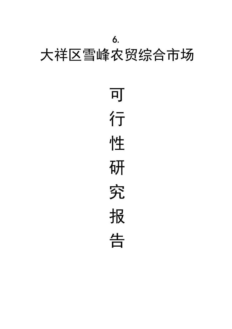 大祥区雪峰农贸综合市场可行性研究报告书.doc_第1页