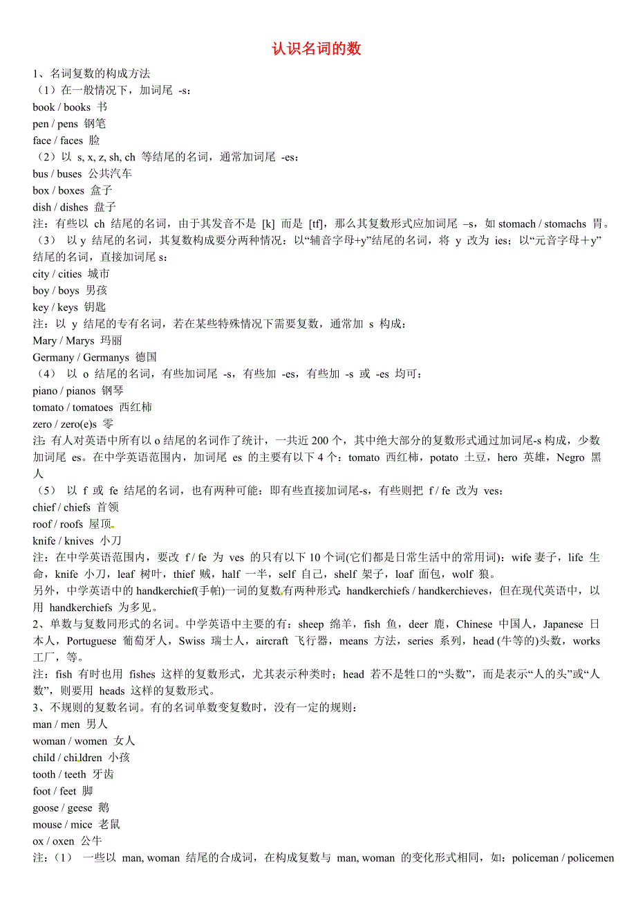 甘肃省古浪县第三中学初中英语语法总结认识名词的数_第1页