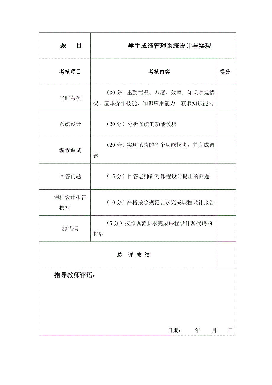 《高级程序设计语言》课程设计报告-学生成绩管理系统设计与实现_第2页