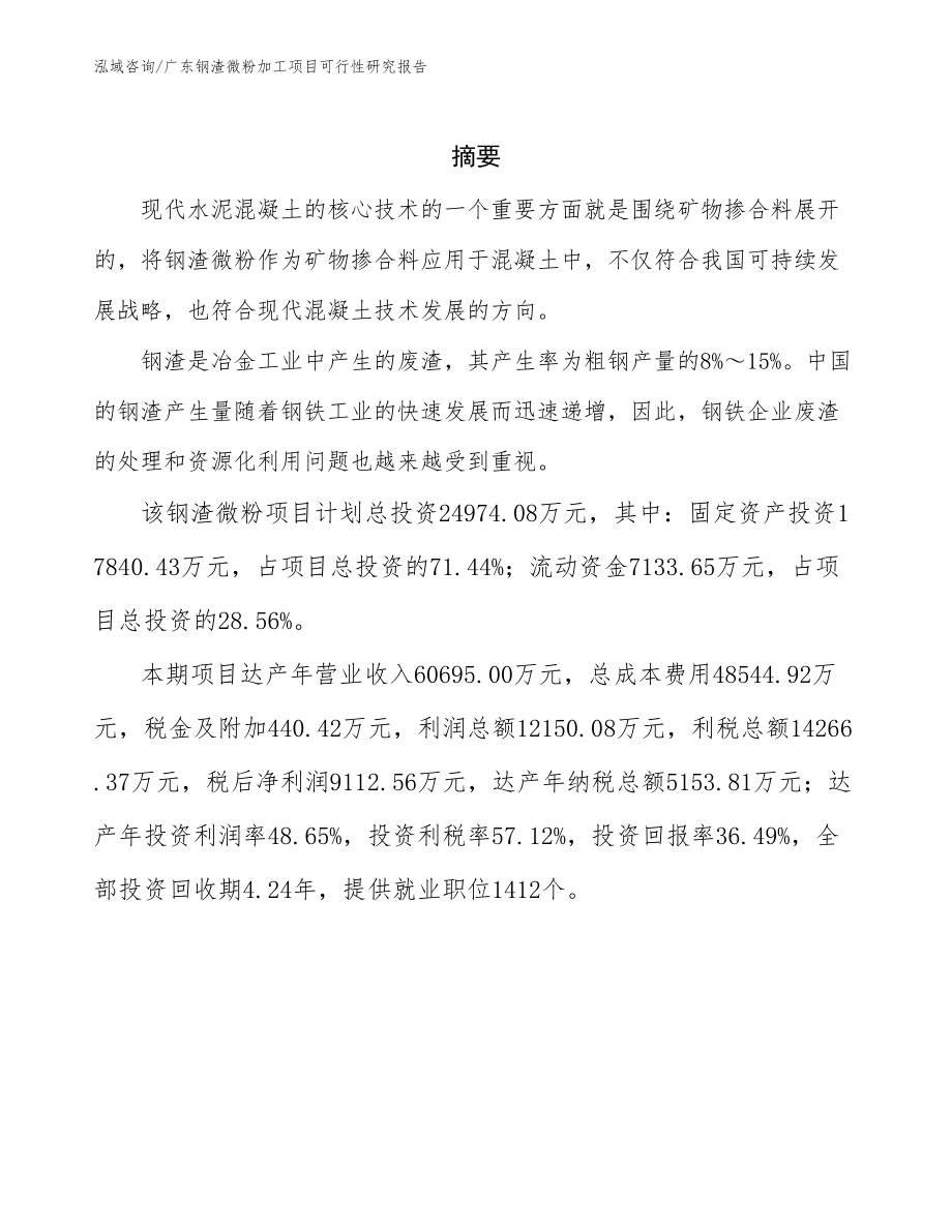 广东钢渣微粉加工项目可行性研究报告（可编辑模板）_第2页