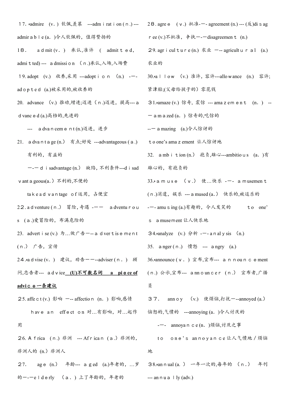 高考英语语法填空词性转换必备词汇_第2页