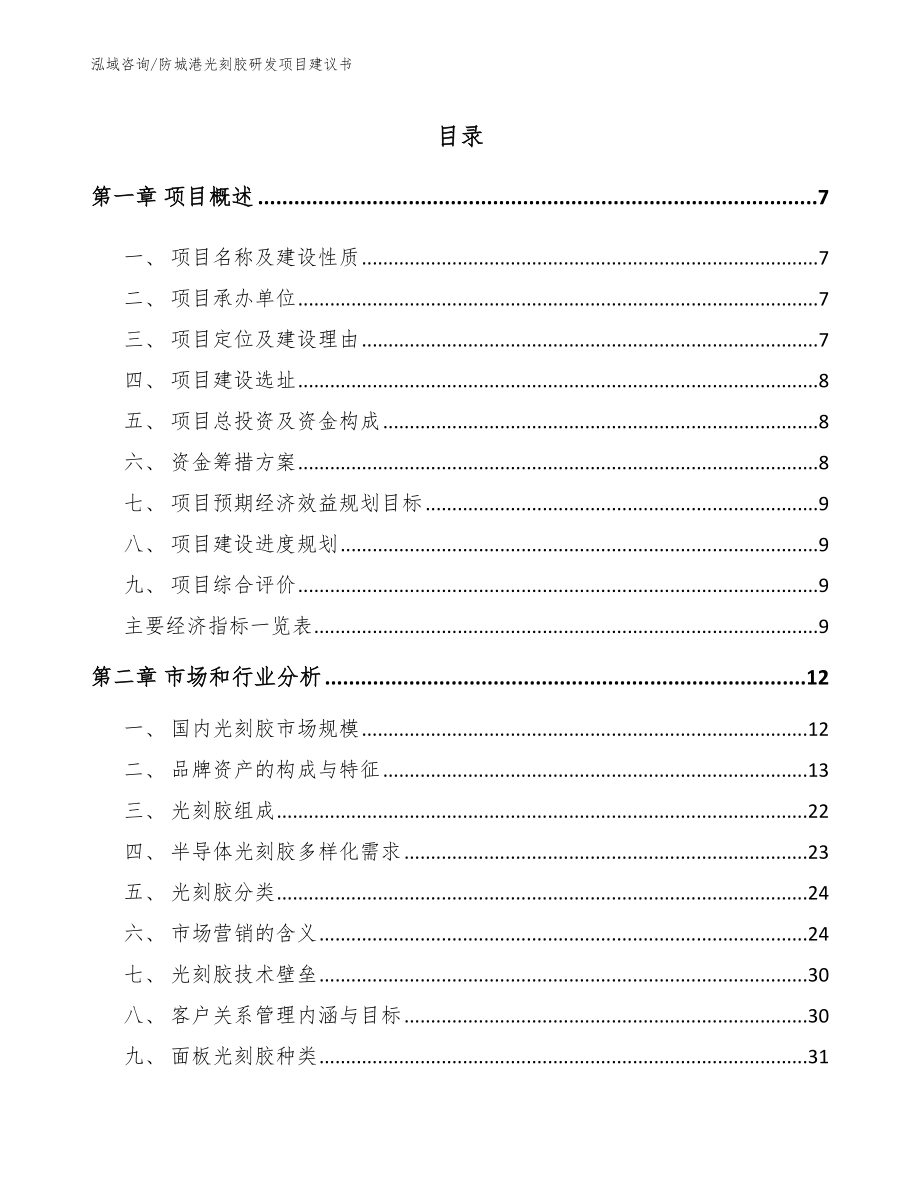 防城港光刻胶研发项目建议书参考范文_第2页