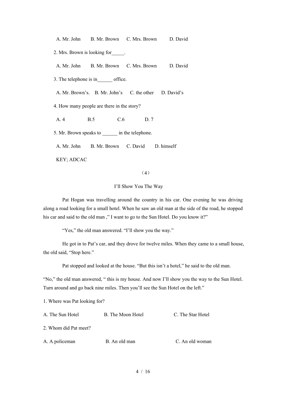 小学英语六年级阅读理解(16篇).doc_第4页