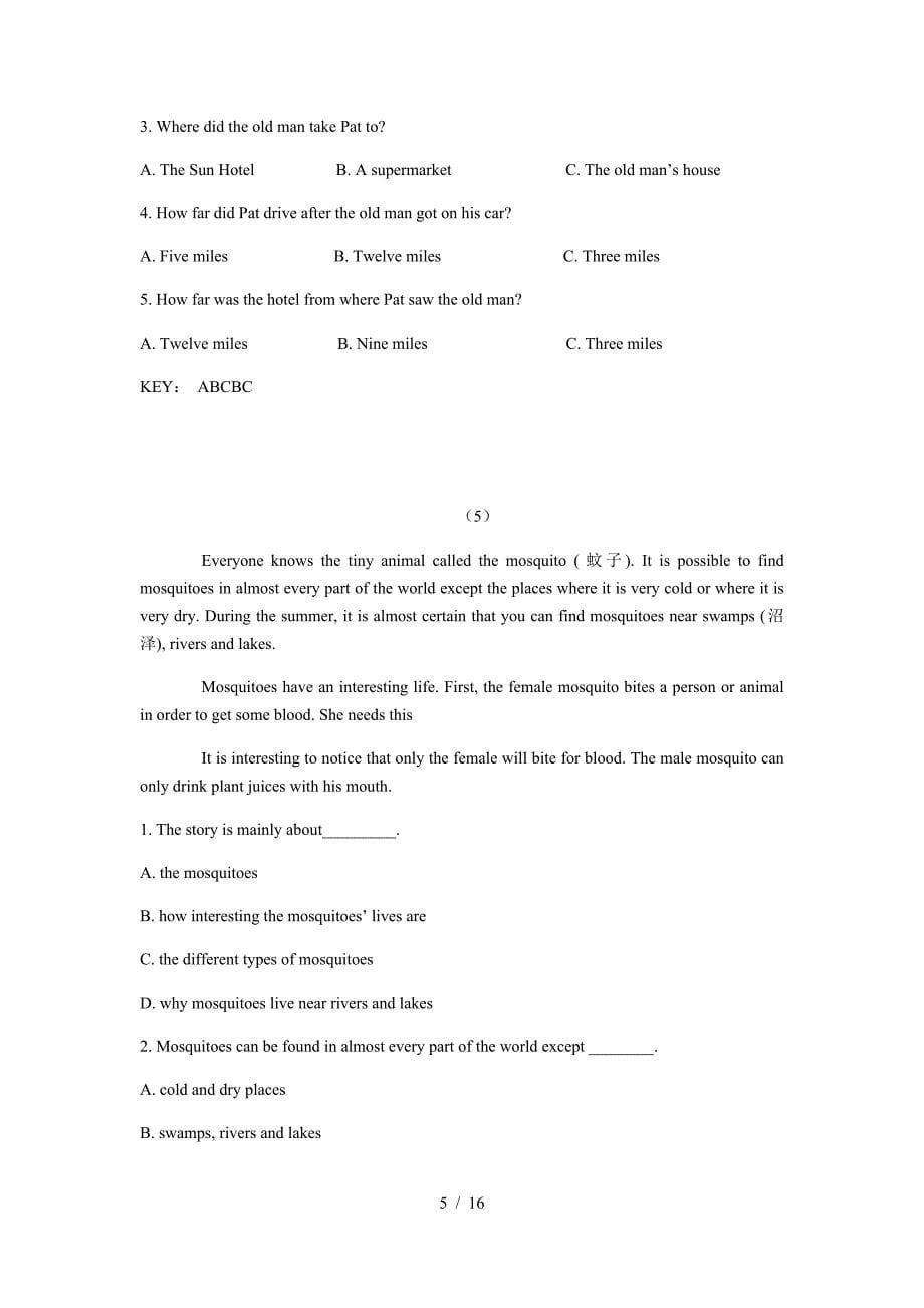 小学英语六年级阅读理解(16篇).doc_第5页