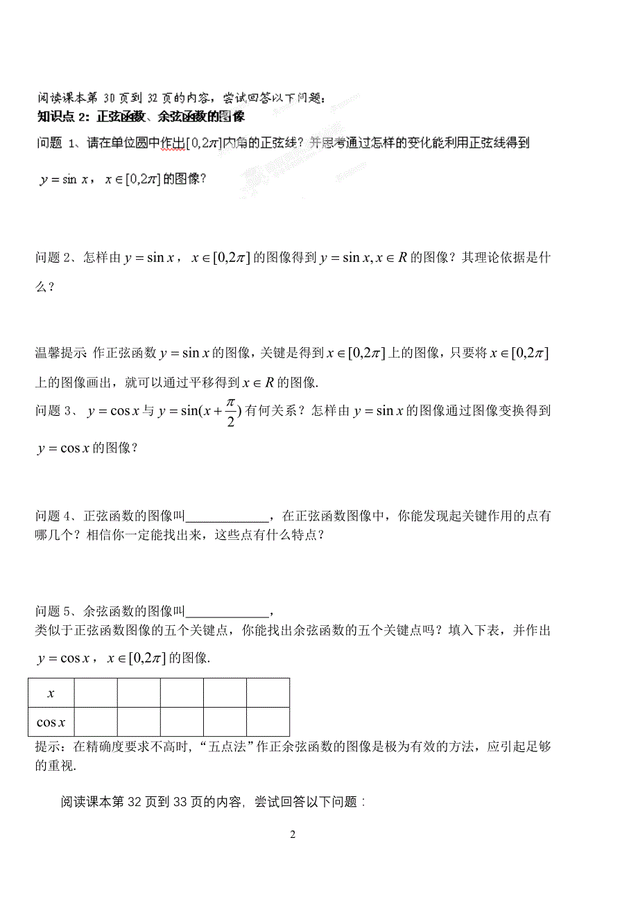 1.4.1《正弦函数、余弦函数的图像》导学案.doc_第2页