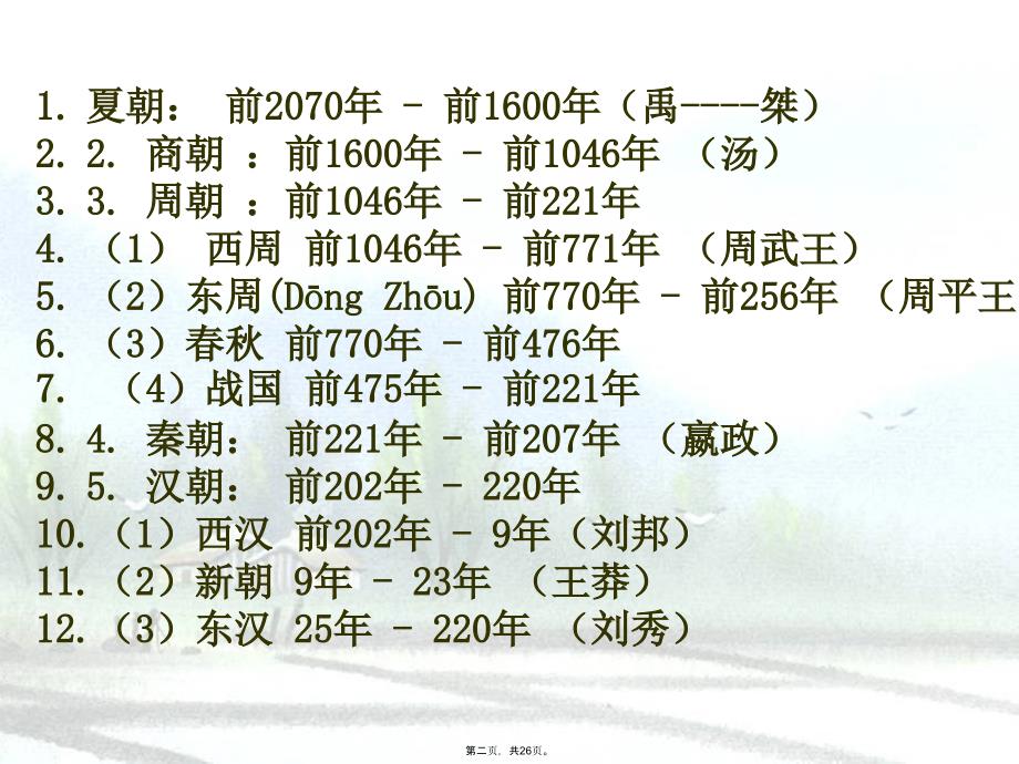 中国古代朝代顺序表教学教材_第2页