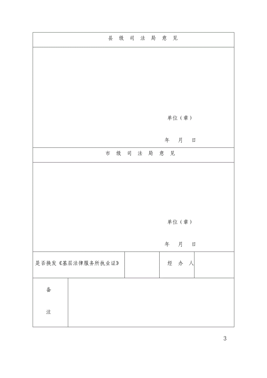 格式文本基层法律服务所变更地址申请表_第3页
