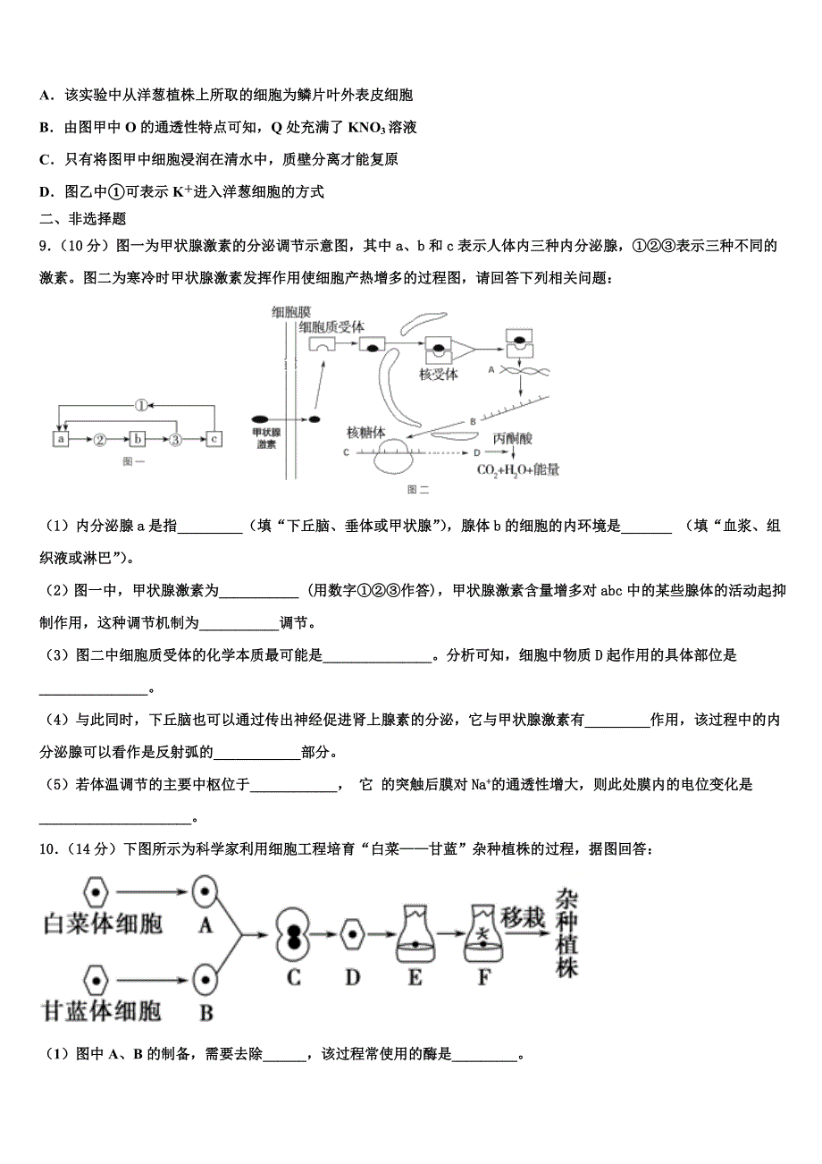 湖北省黄冈市麻城实验高中2023学年高二生物第二学期期末考试试题（含解析）.doc_第3页