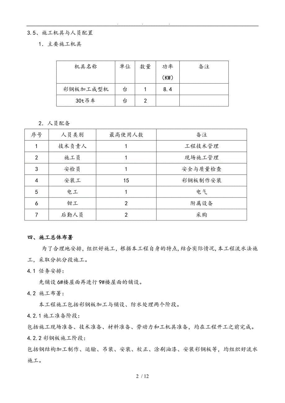 厂房房顶修缮防漏工程施工组织设计方案_第5页