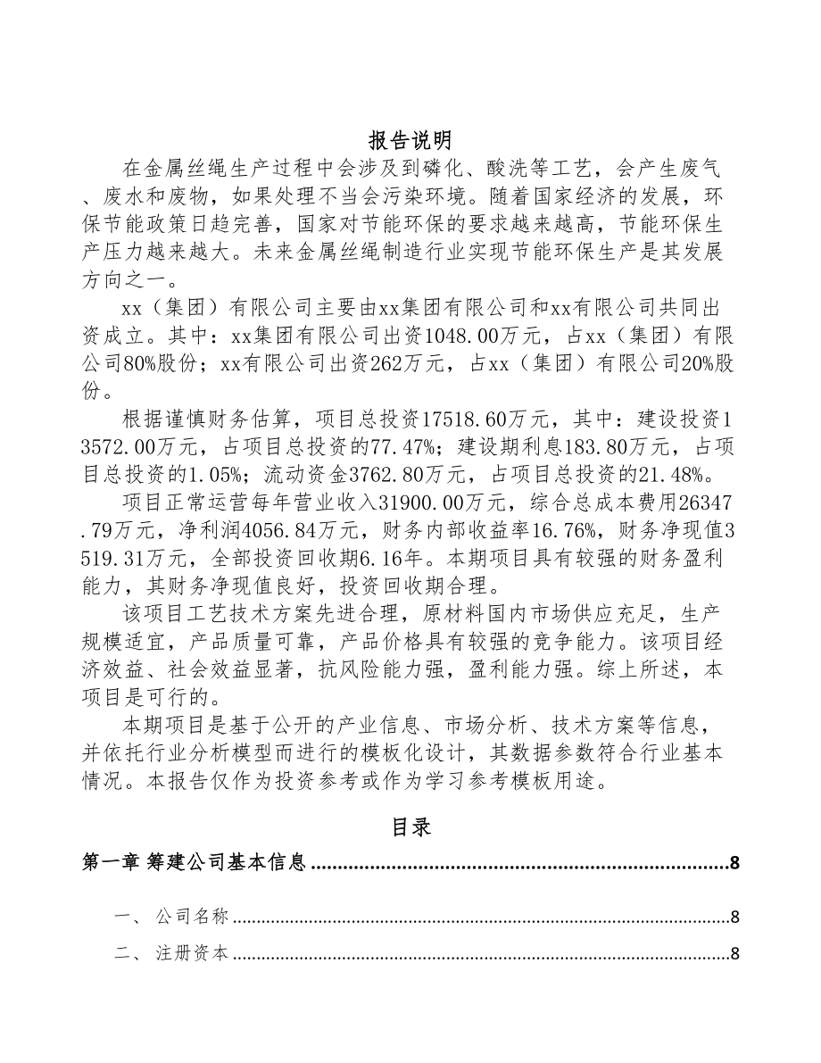 三明关于成立金属丝绳公司可行性报告(DOC 75页)_第2页