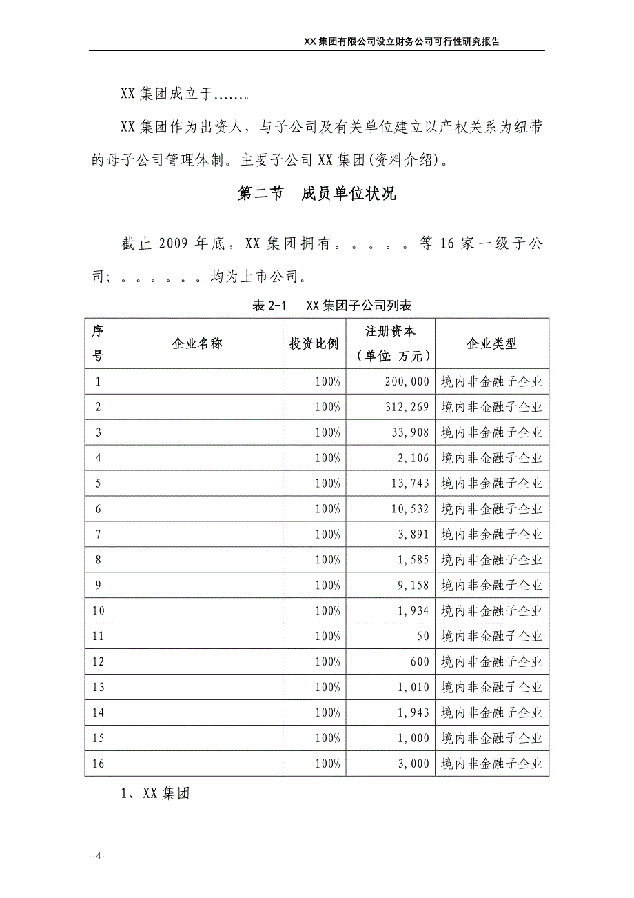 xx集团有限公司设立财务公司资建设可行性研究报告.doc_第4页