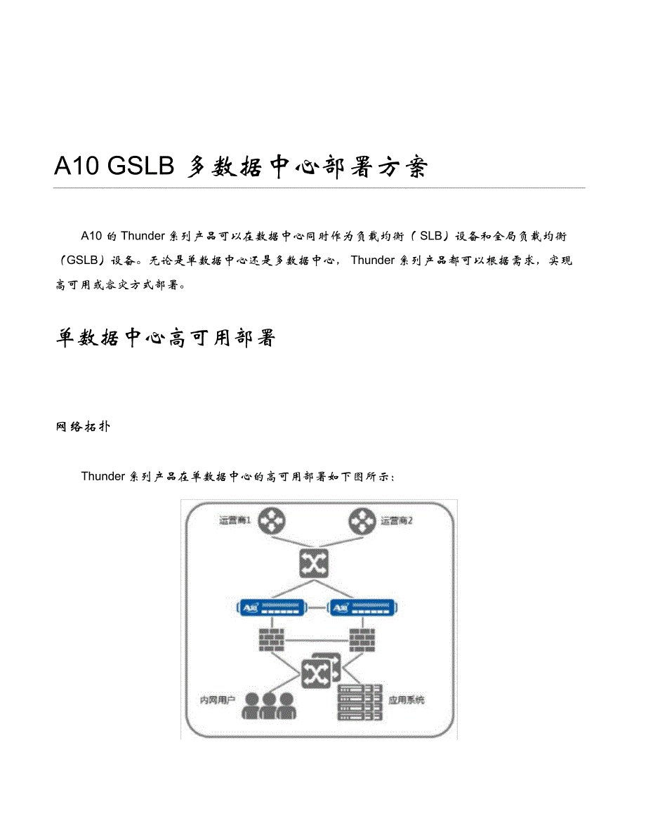 A10-GSLB多数据中心技术方案_第1页