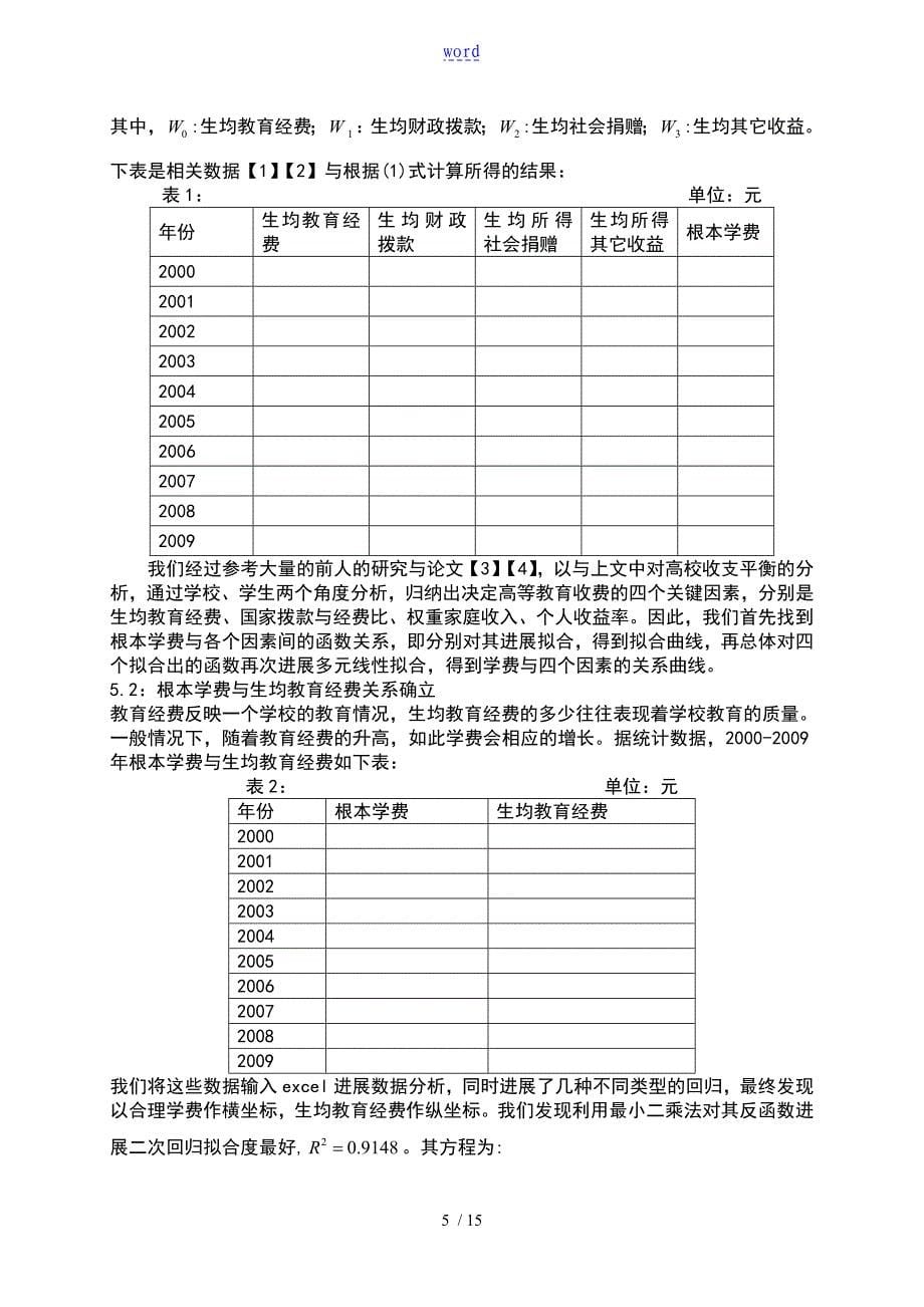 数学建模高校收费实用标准_第5页