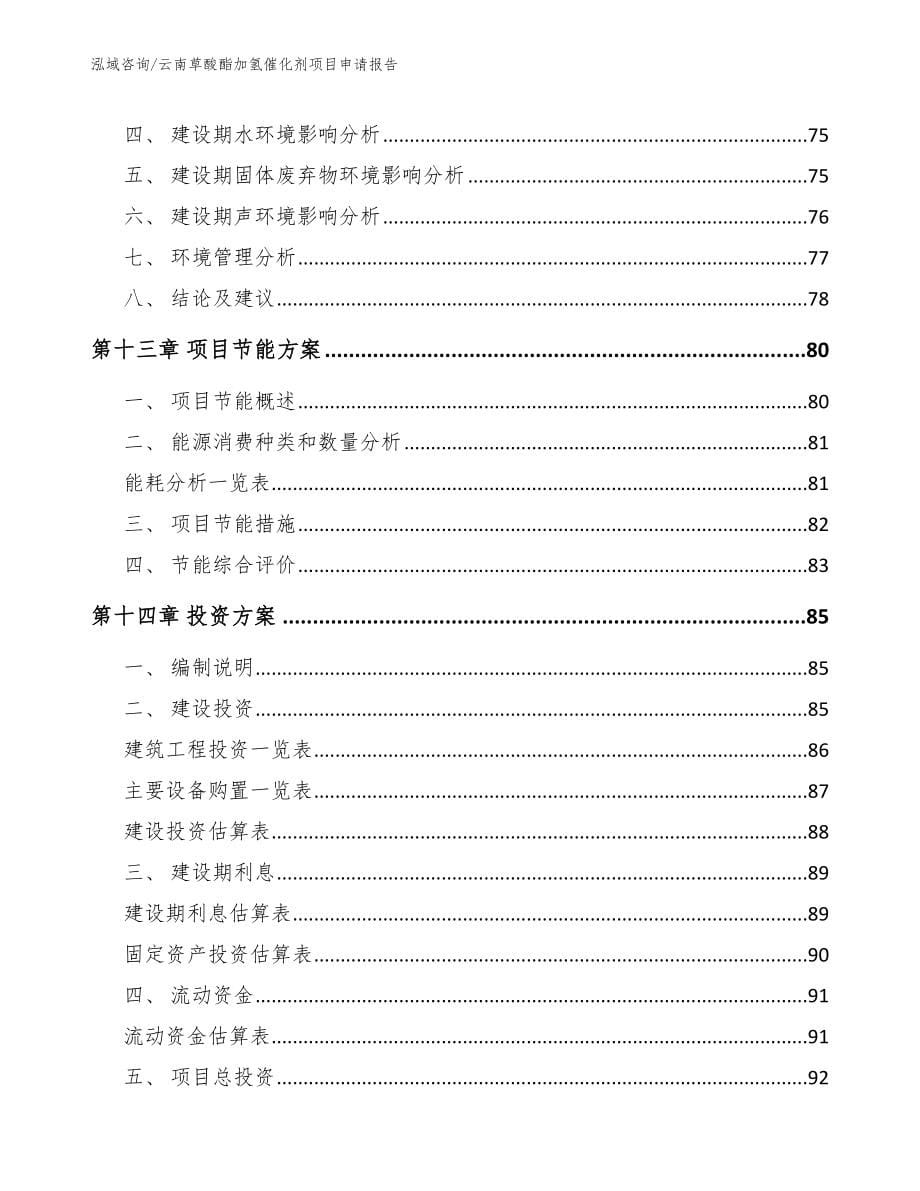 云南草酸酯加氢催化剂项目申请报告参考范文_第5页