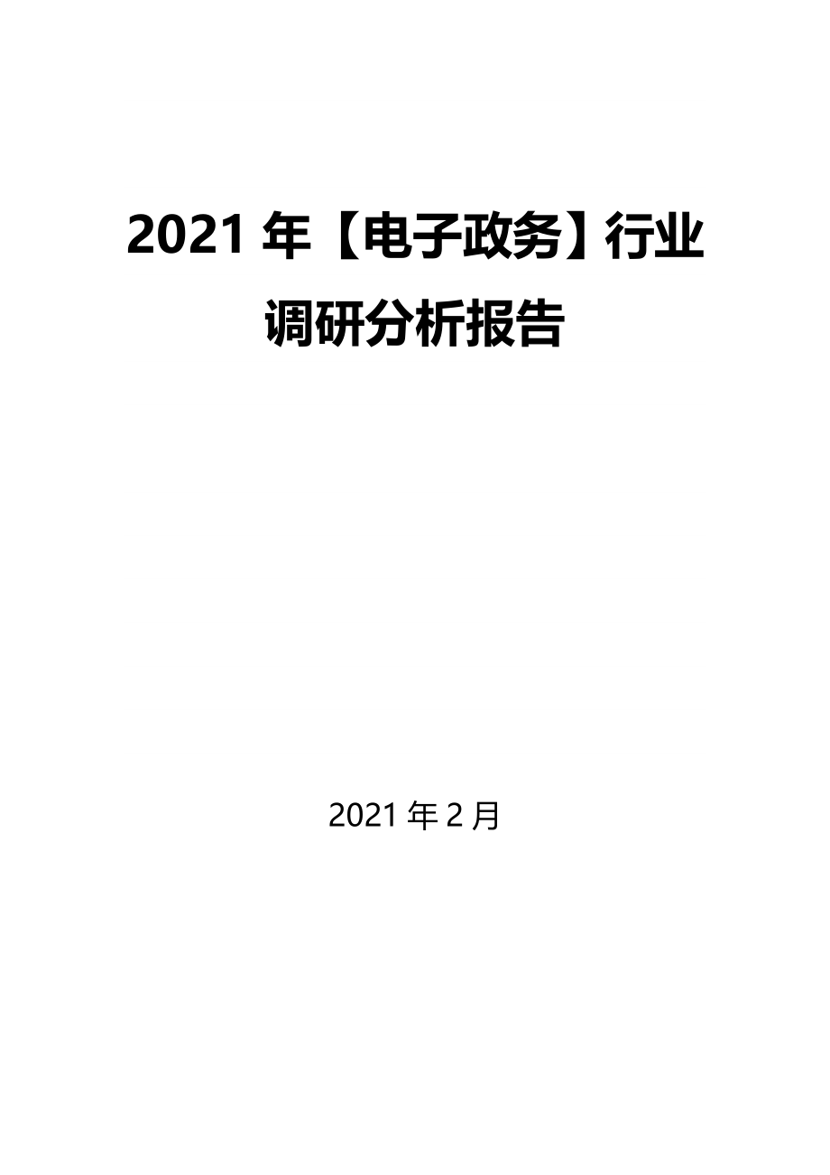 2021年【电子政务】行业调研分析报告_第1页